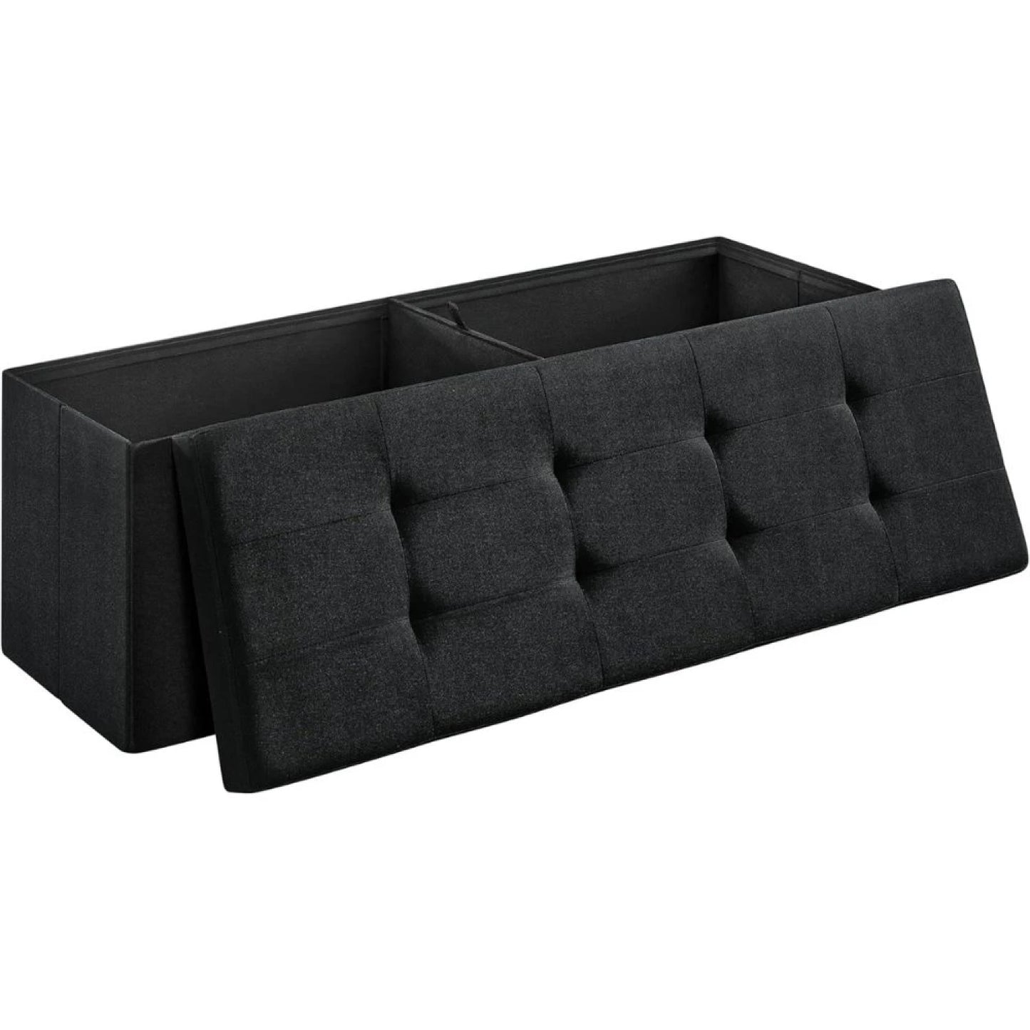 Puff Baul Texas Lino - Negro