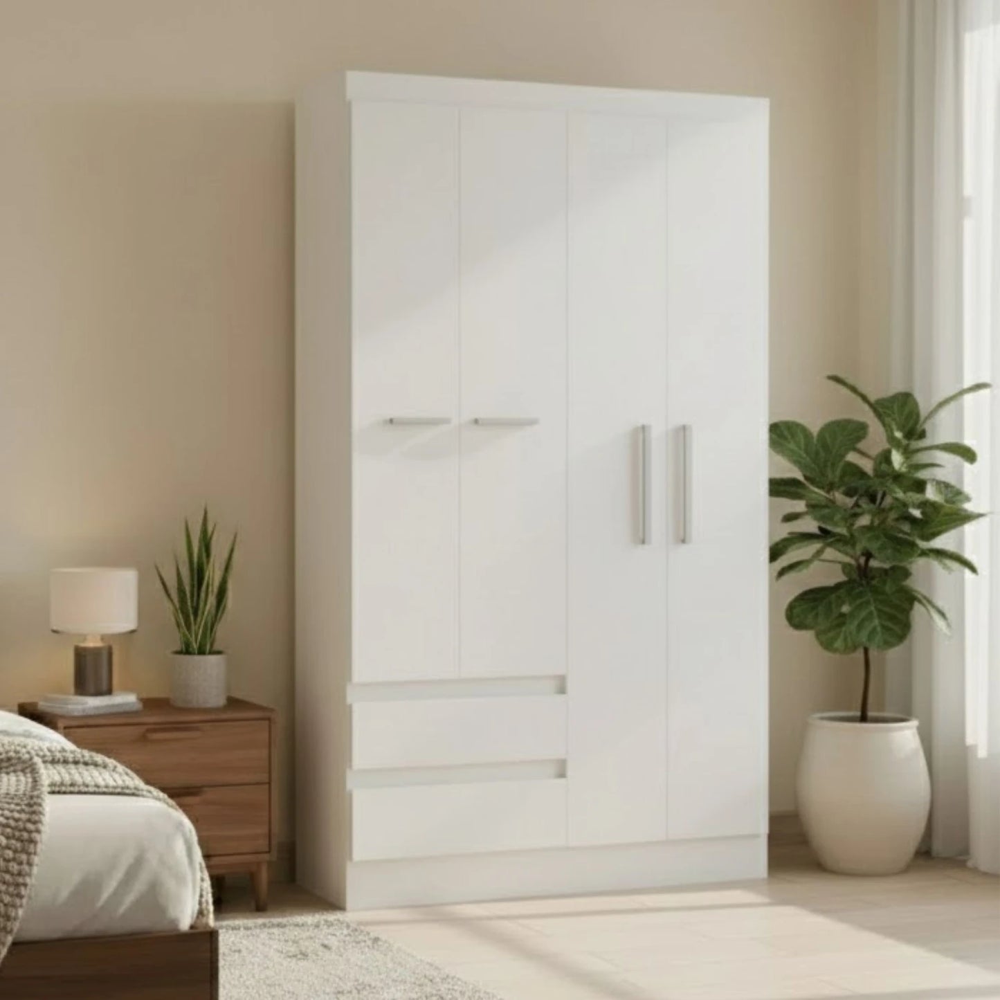 Ropero 4 puertas - Blanco