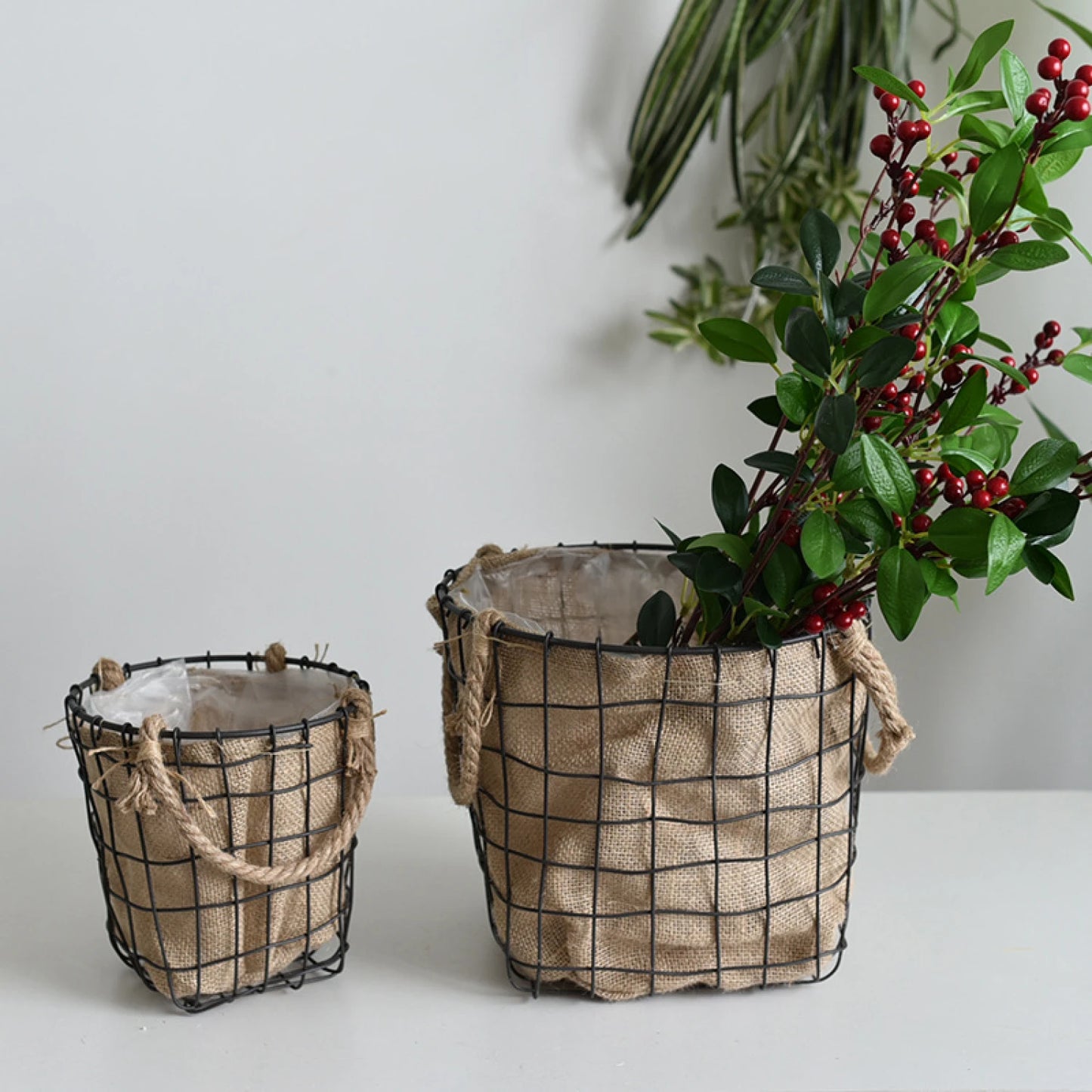 Set de 2 macetas de tela