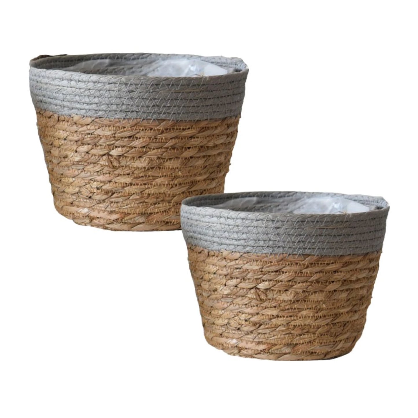 Set de 2 macetas Seagrass - Gris