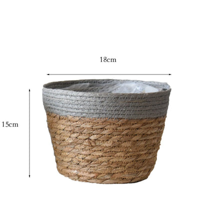 Set de 2 macetas Seagrass - Gris