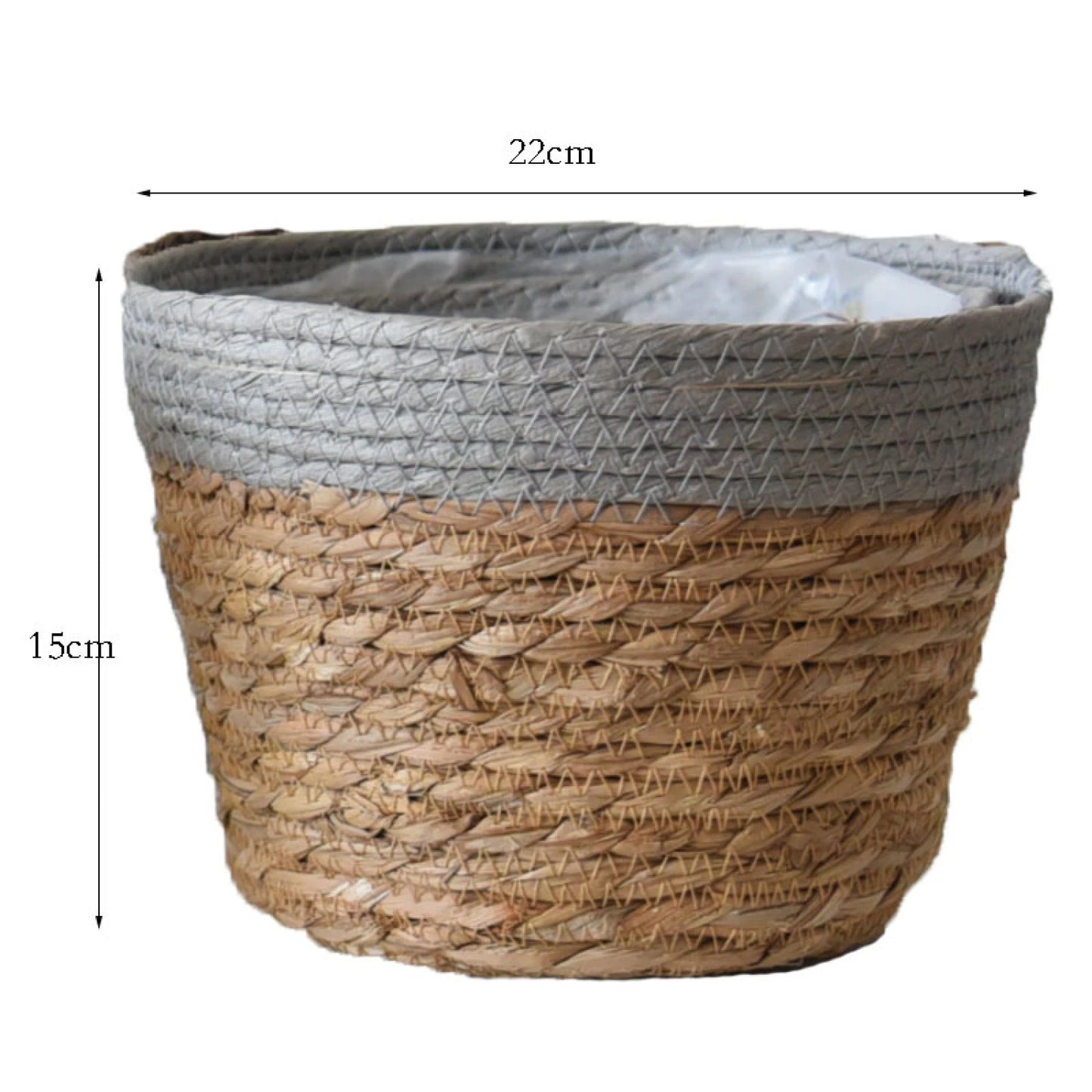 Set de 2 macetas Seagrass - Gris