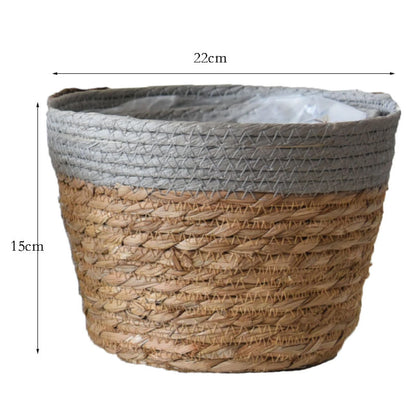 Set de 2 macetas Seagrass - Gris