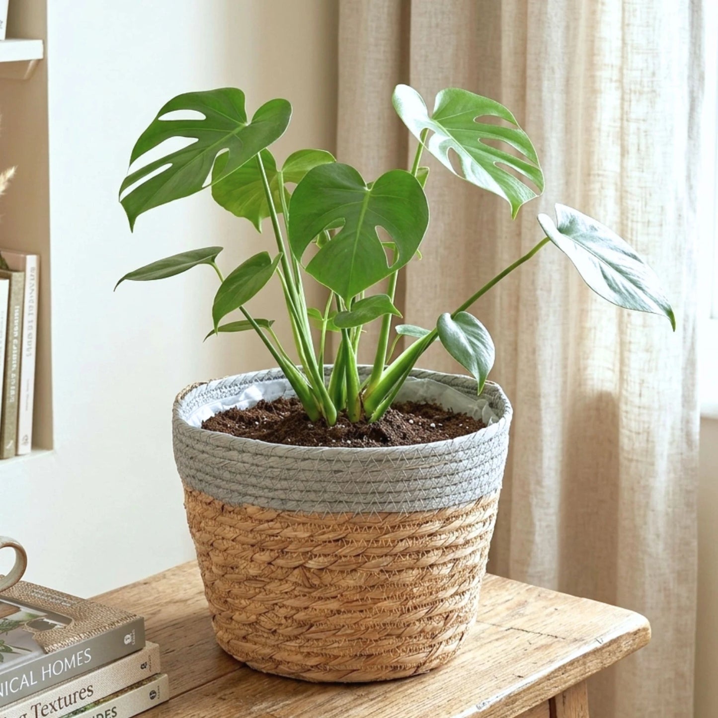 Set de 2 macetas Seagrass - Gris