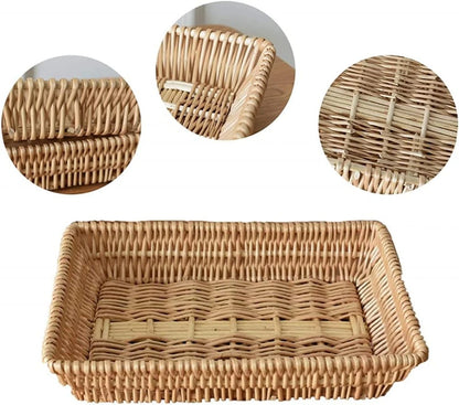 Set de 3 bandejas de mimbre