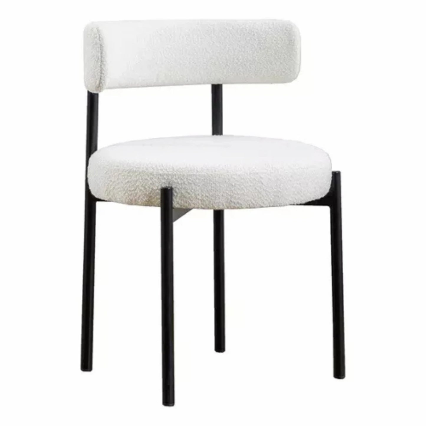 Silla Boucle Metal Y Tela - BLANCO