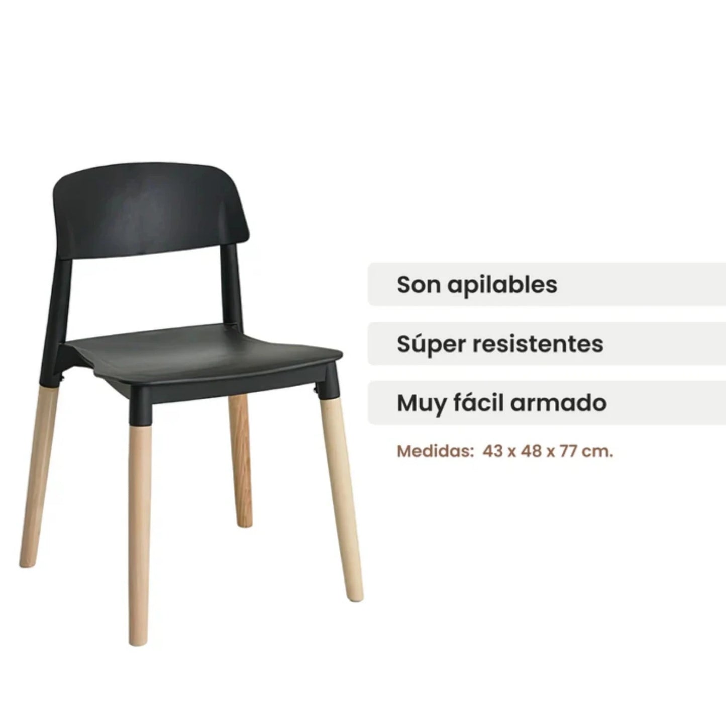 Silla Milan - Negro