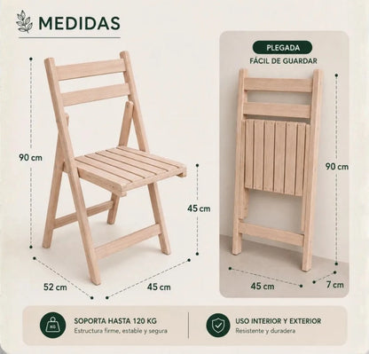 Silla Plegable Madera Eucaliptus