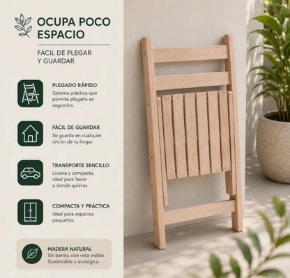 Silla Plegable Madera Eucaliptus