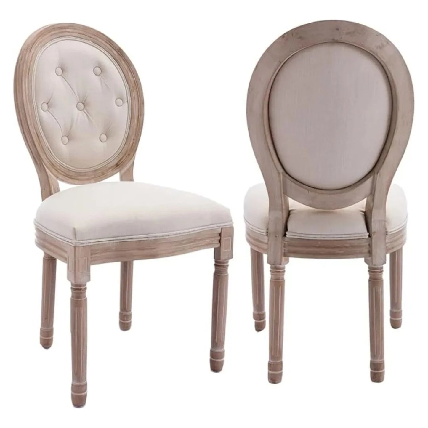 Silla Tapizada Estilo Luis Xv Con Botones
