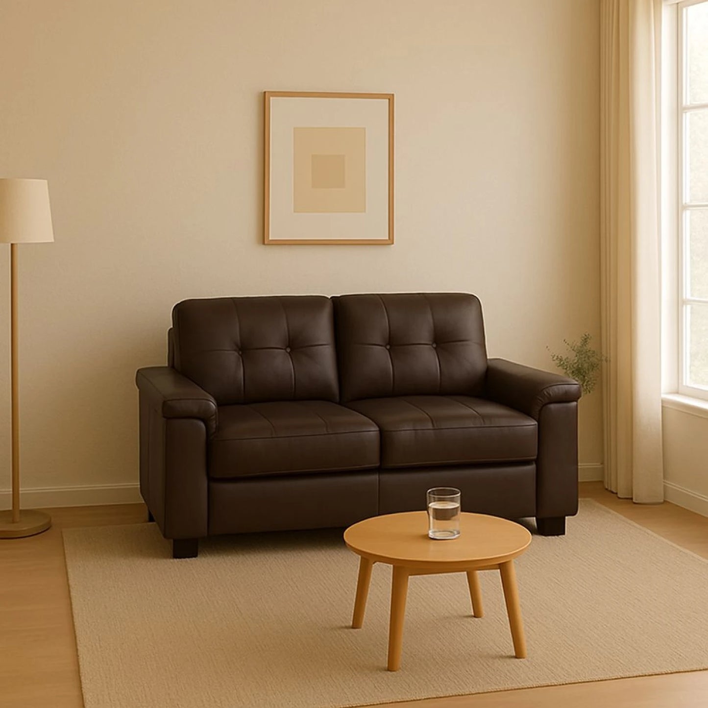 Sillon 2 cuerpos Eco Cuero Luares - Chocolate