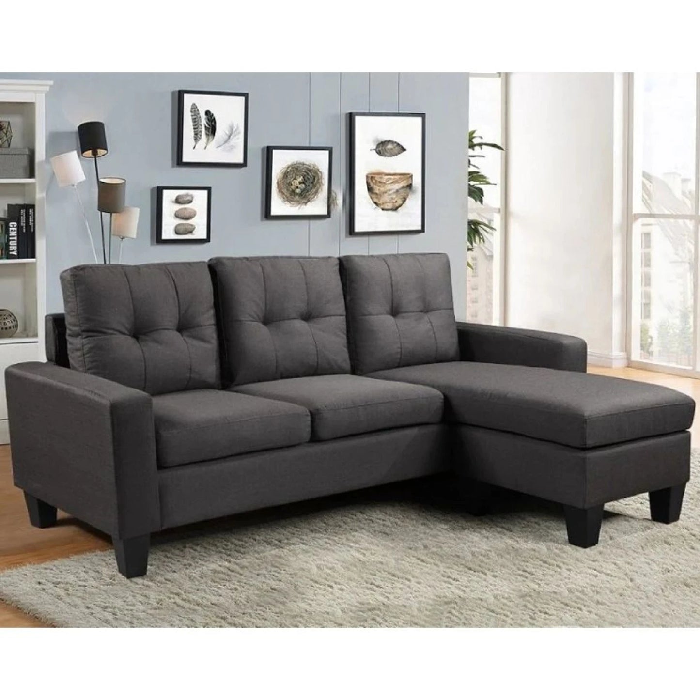 Sillon 3 cuerpos con chaise Herbie - GRIS