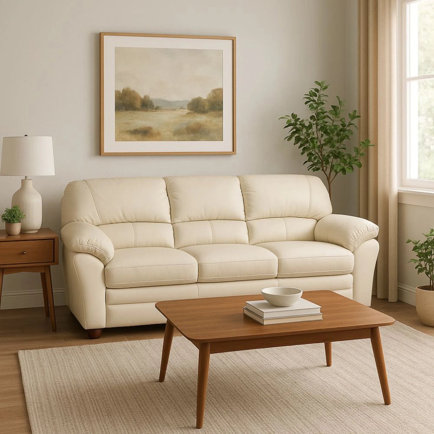 Sillon 3 cuerpos Cuero Natural Florencia - Chocolate