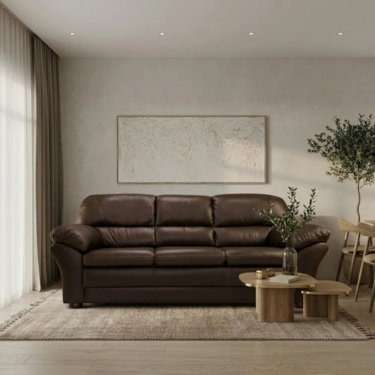 Sillon 3 cuerpos Cuero Natural Florencia - Chocolate