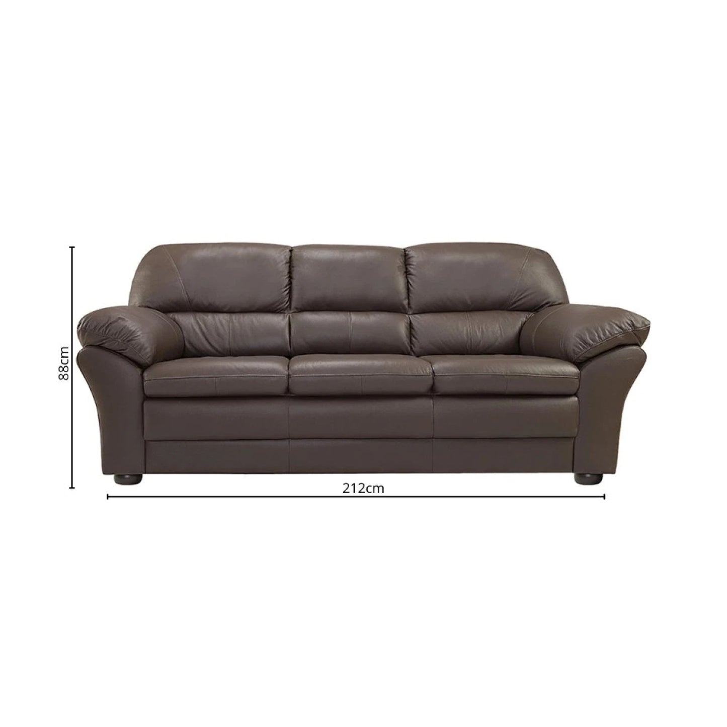 Sillon 3 cuerpos Cuero Natural Florencia - Chocolate