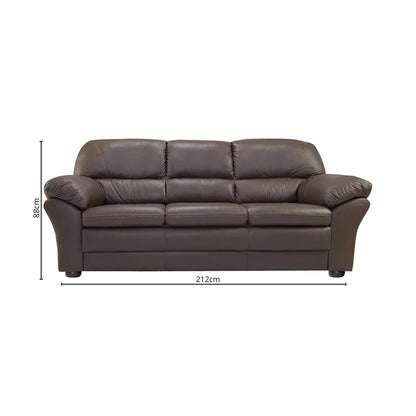 Sillon 3 cuerpos Cuero Natural Florencia - Chocolate