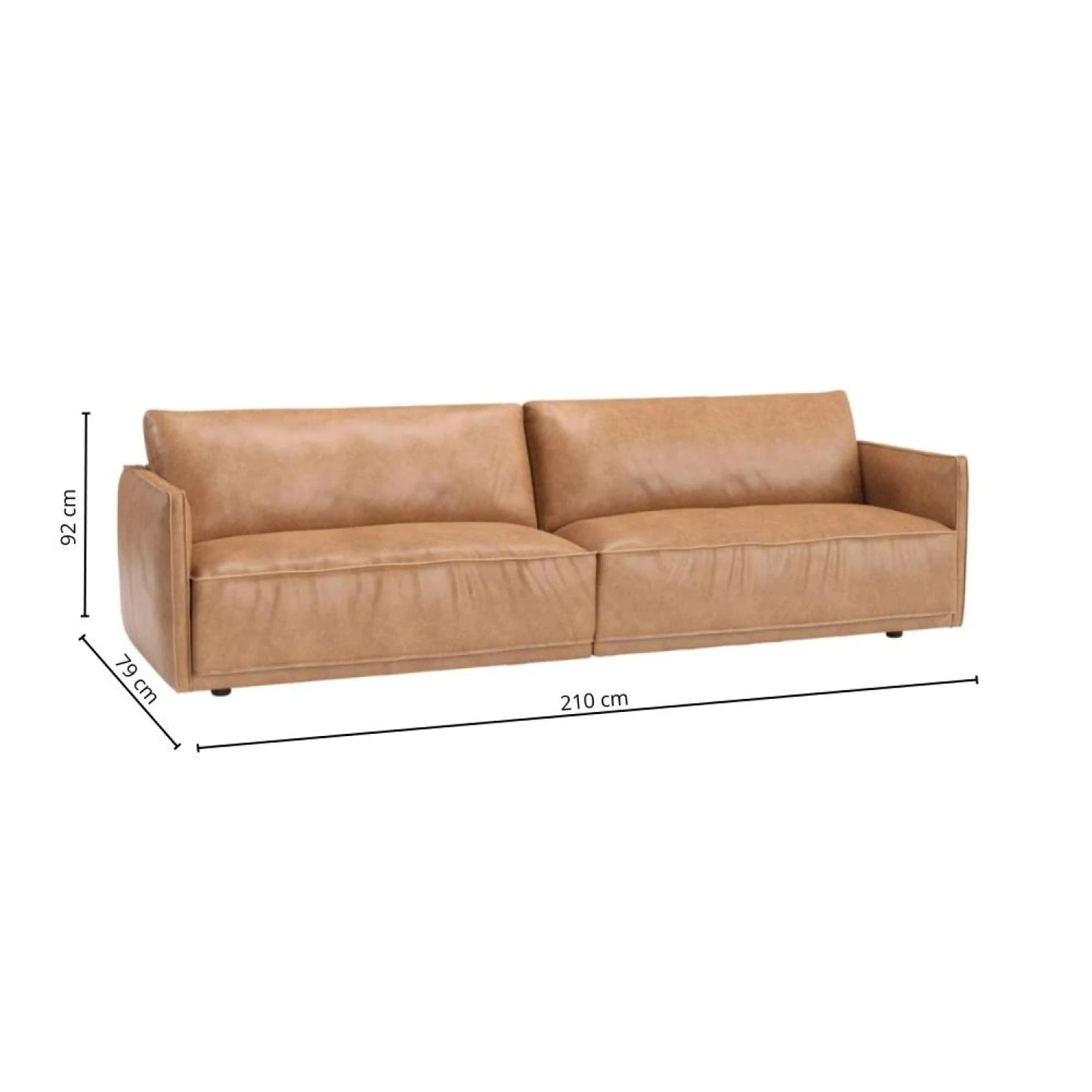 Sillon 3 cuerpos Cuero Natural Romeo