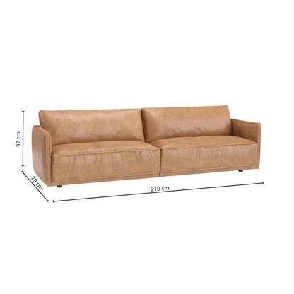 Sillon 3 cuerpos Cuero Natural Romeo