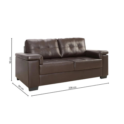 Sillon 3 cuerpos Eco Cuero Luares - Chocolate