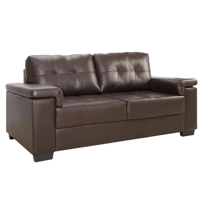 Sillon 3 cuerpos Eco Cuero Luares - Chocolate