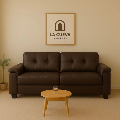 Sillon 3 cuerpos Eco Cuero Luares - Chocolate
