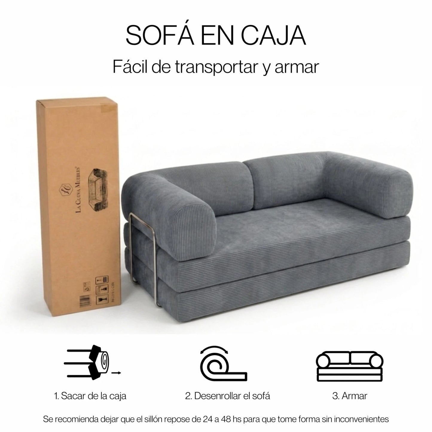 Sillón Cama 3 Cuerpos CloudNest - Gris