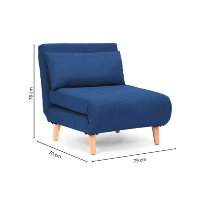 Sillon cama Trifold 1 cuerpo - Azul