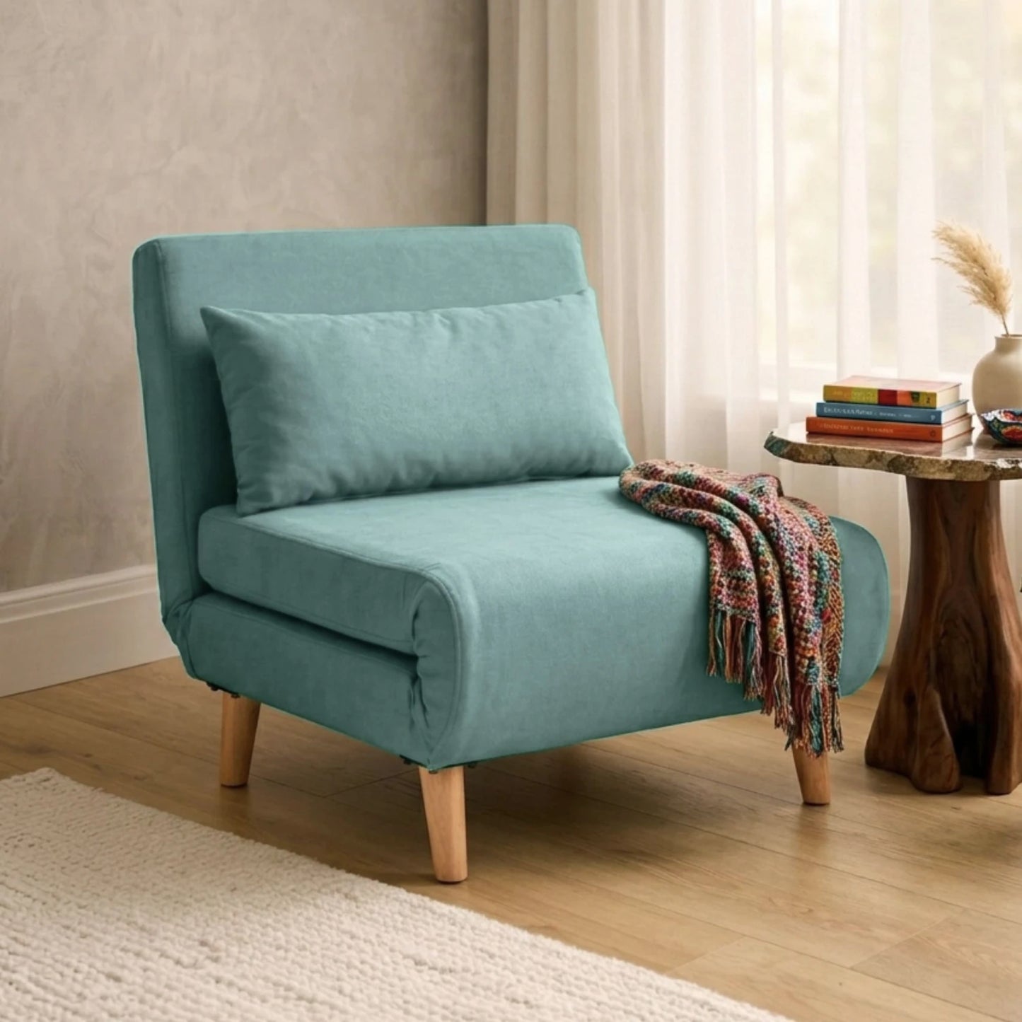 Sillon cama Trifold 1 cuerpo - Azul