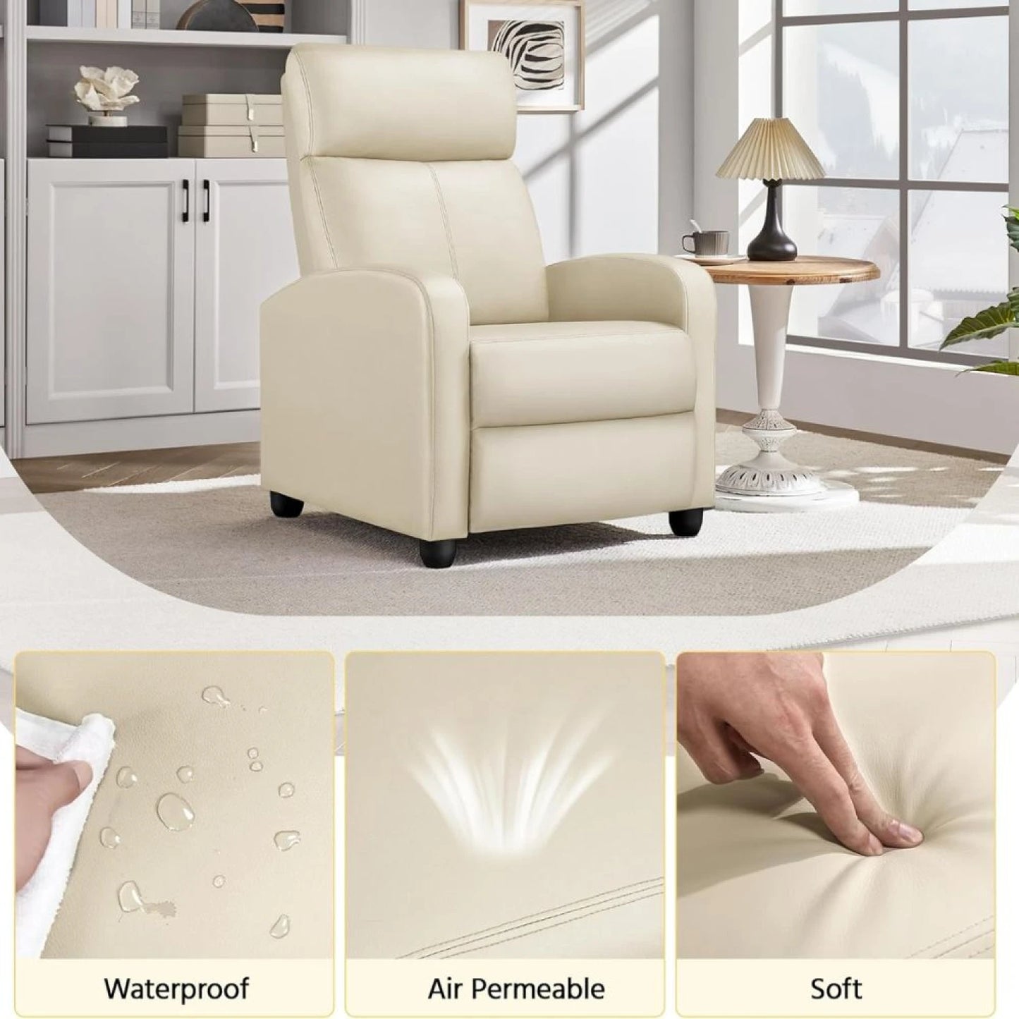 Sillon reclinable 1 cuerpo - Beige