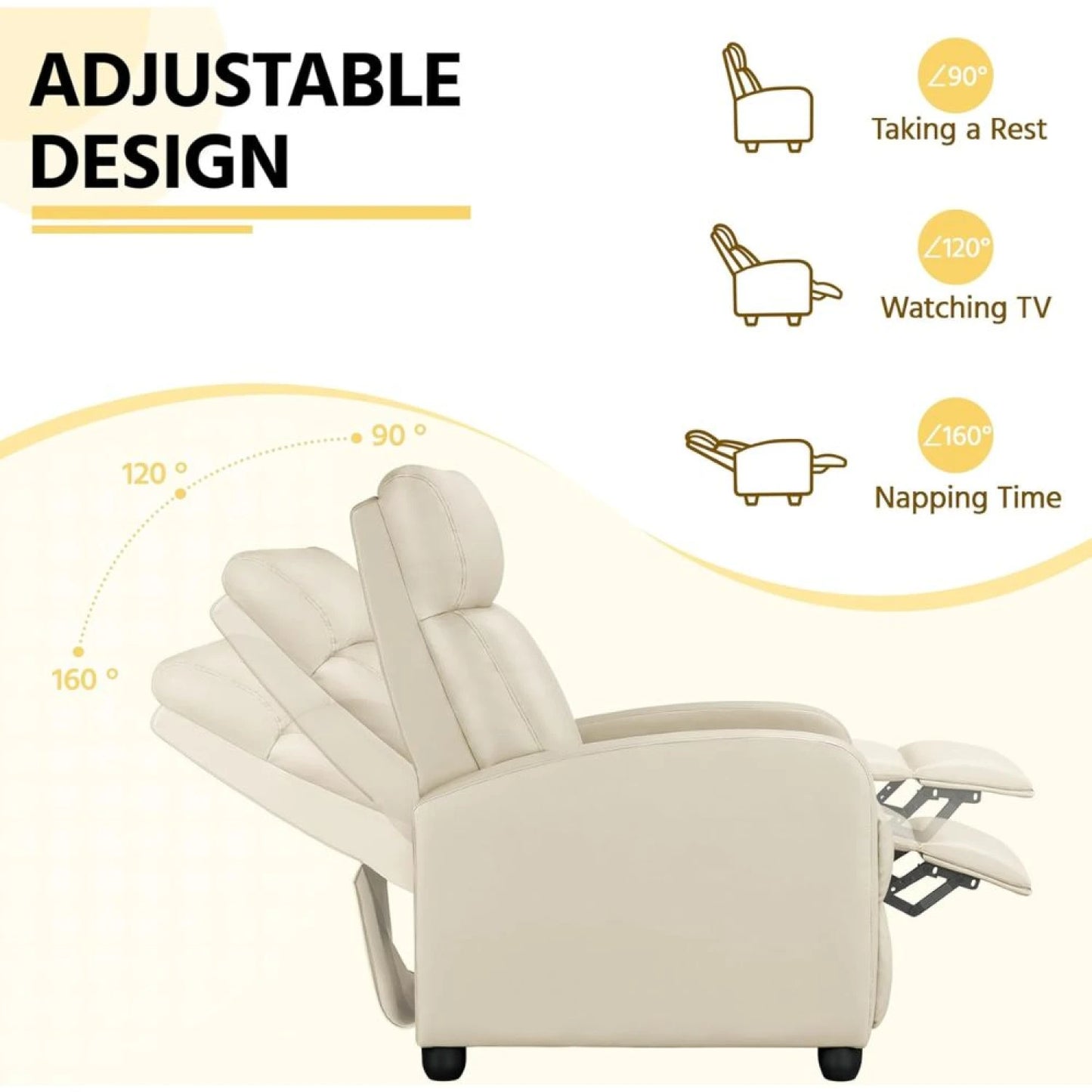 Sillon reclinable 1 cuerpo - Beige
