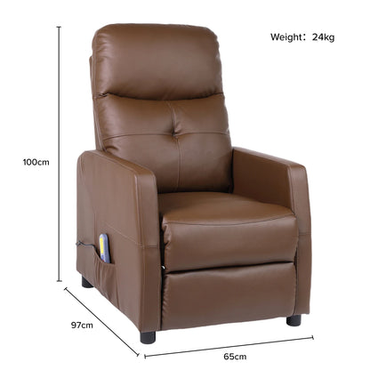 Sillon reclinable 1 cuerpo con masajeador y calefaccion - Marrón