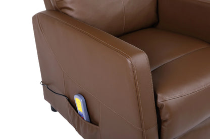 Sillon reclinable 1 cuerpo con masajeador y calefaccion - Marrón