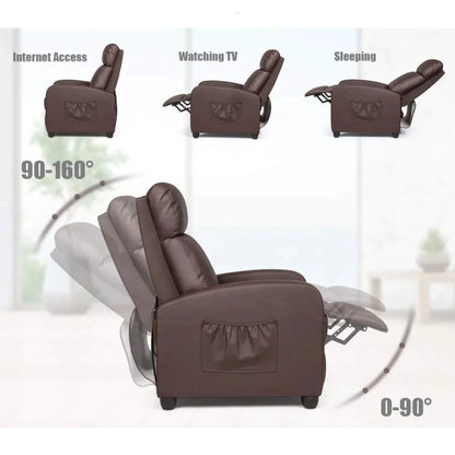 Sillon reclinable 1 cuerpo con masajeador y calefaccion - Marrón