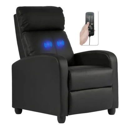 Sillon reclinable 1 cuerpo con masajeador y calefaccion - Negro