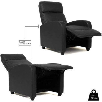 Sillon reclinable 1 cuerpo con masajeador y calefaccion - Negro