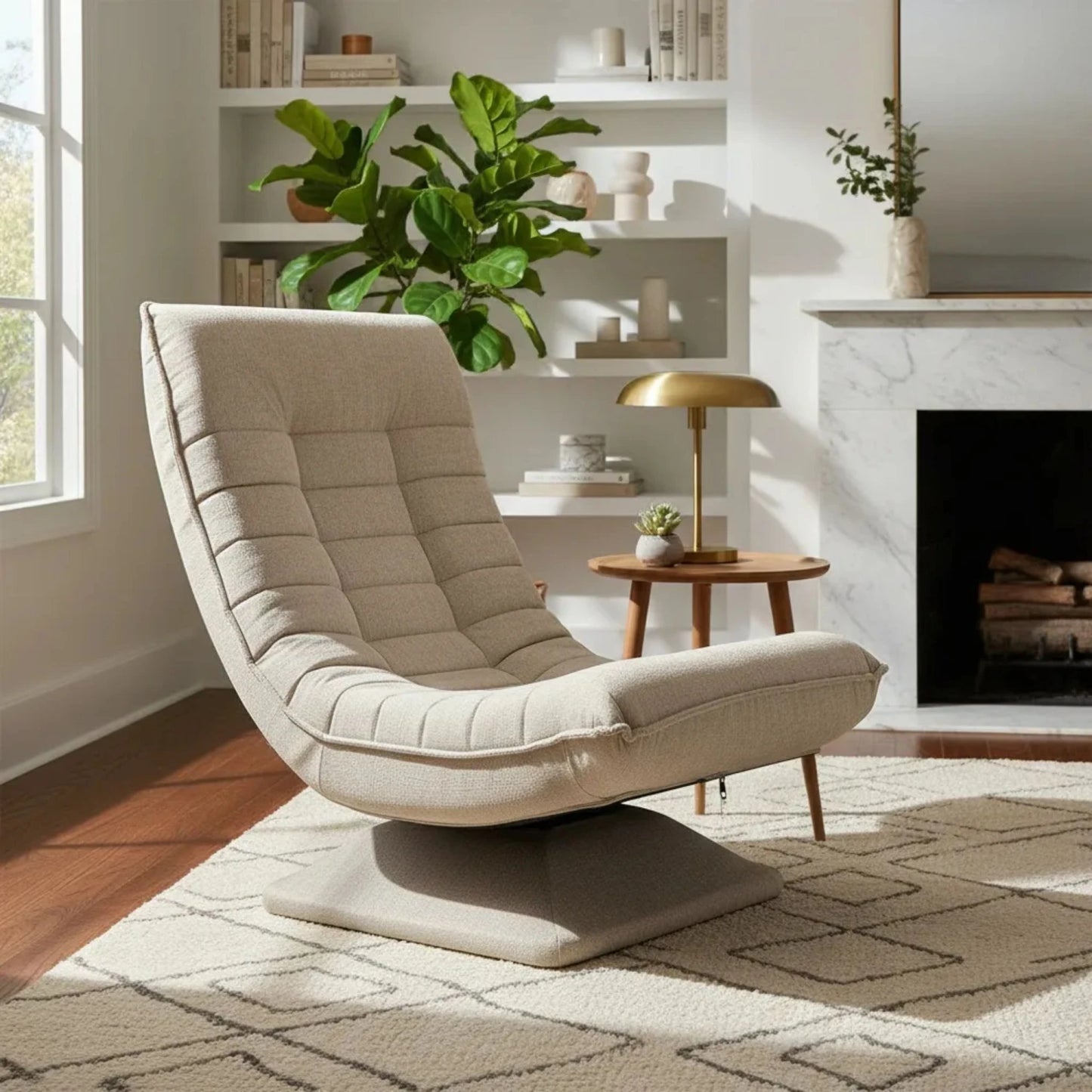 Sillon Reclinable Giratorio Aberdeen - Beige