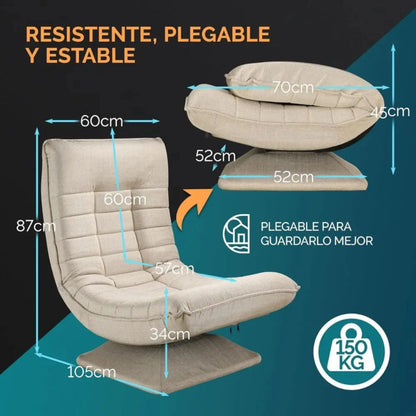 Sillon Reclinable Giratorio Aberdeen - Beige