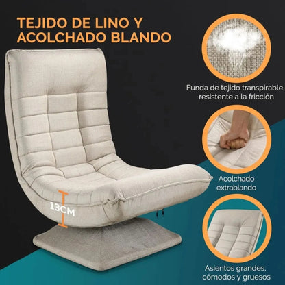 Sillon Reclinable Giratorio Aberdeen - Beige