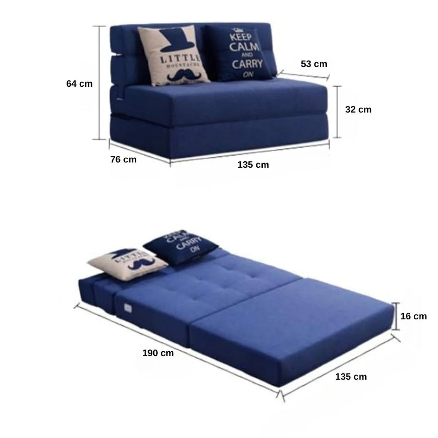 Sofa cama Foldie 2 cuerpos - Gris