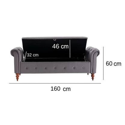 Sofa pie de cama baul - Gris oscuro