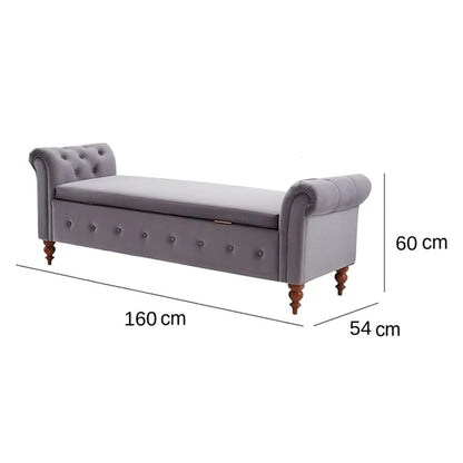 Sofa pie de cama baul - Gris oscuro