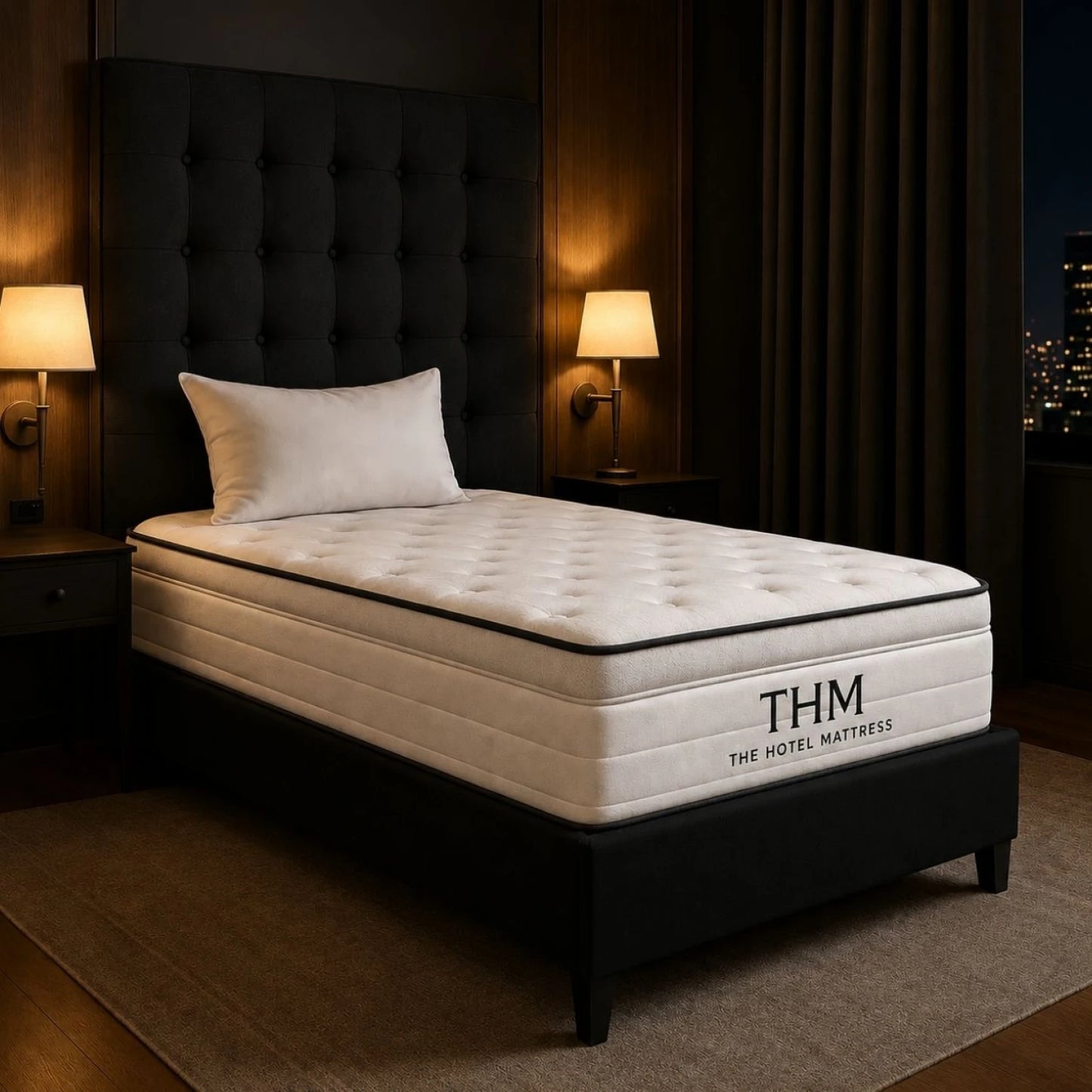 Sommier 1 Plaza 190x90 - Colchon THM Hybrid Rhodium 90X190