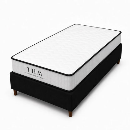 Sommier 1 Plaza - Colchon THM Hybrid Memory Foam 80X185