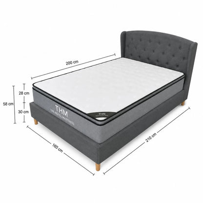 Sommier 1 plaza THM Hybrid Ruthenium con Respaldo 80X185