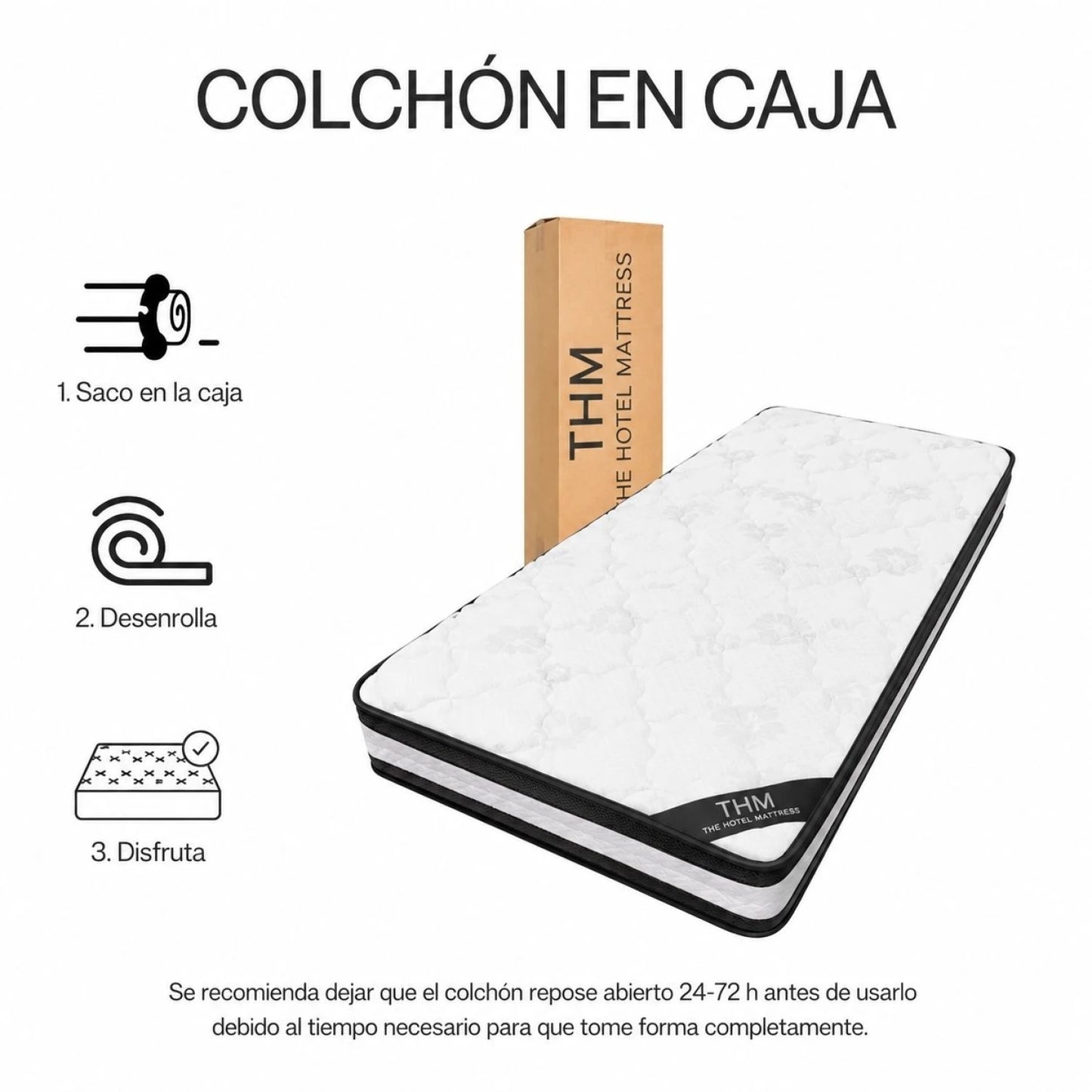 Sommier 1 Plaza THM Mercury 90X190 - Negro
