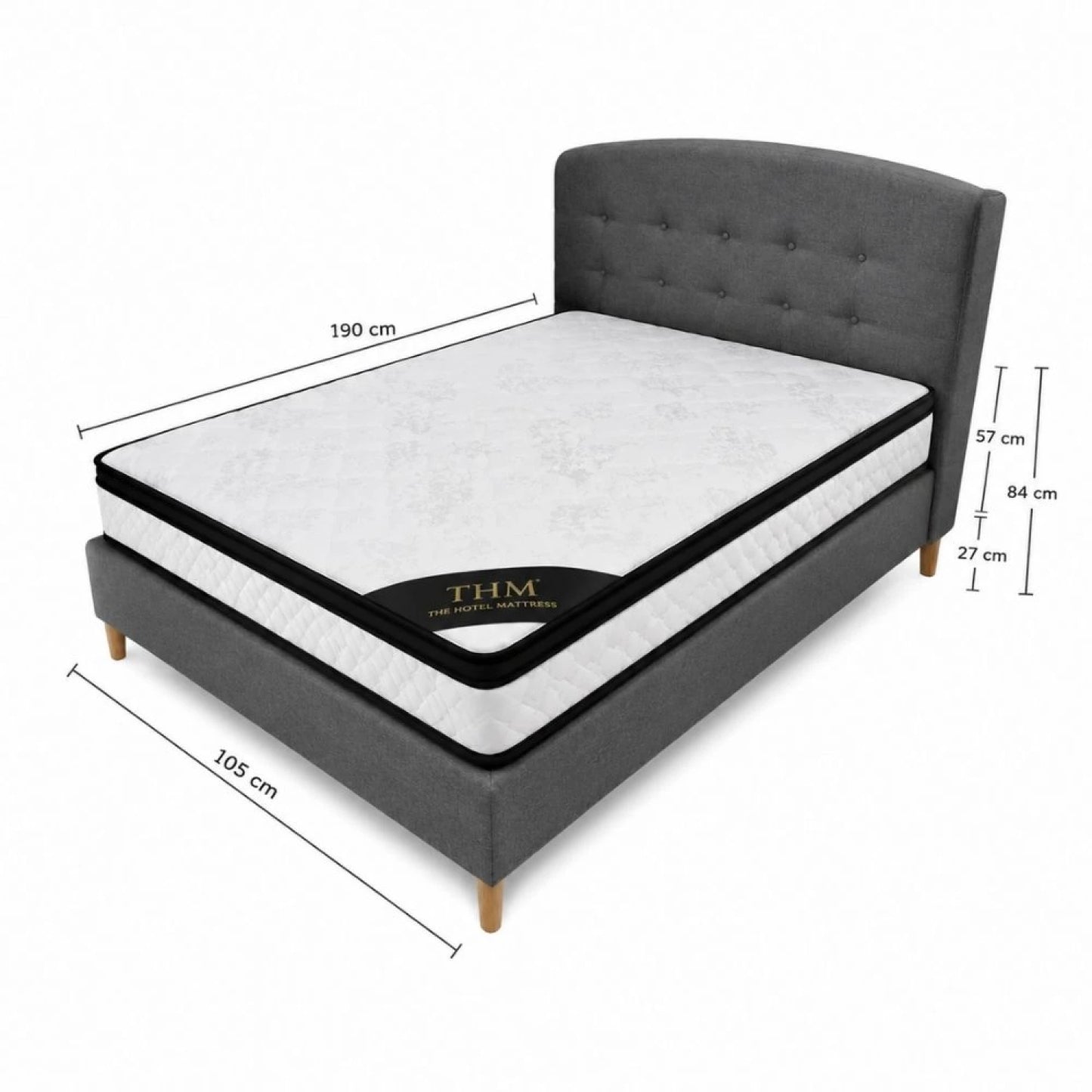 Sommier 1 Plaza THM Mercury Con Respaldo 80x185