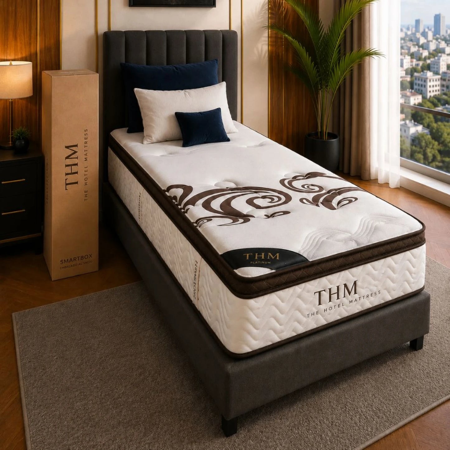 Sommier 1 Plaza THM Palladium 80X185 - Negro