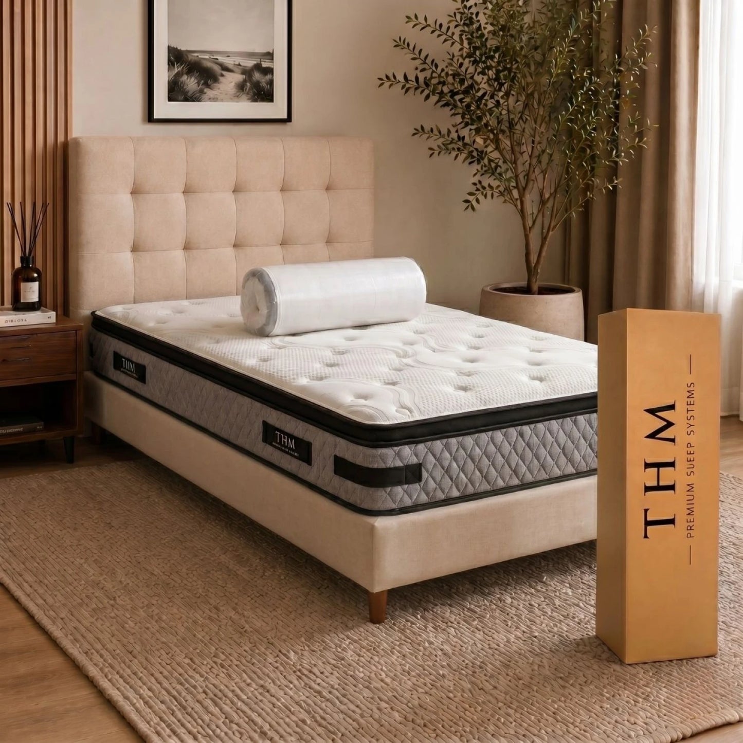 Sommier 1 Plaza THM Platinum 80X185 - Negro