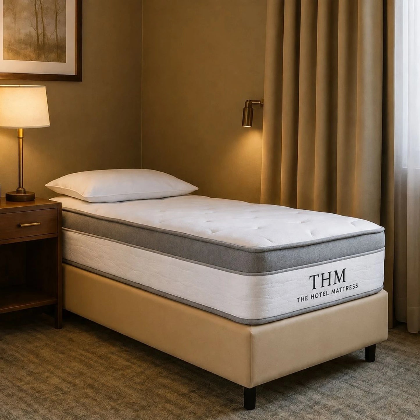 Sommier 1 Plaza THM Rhodium 80X185 - Negro