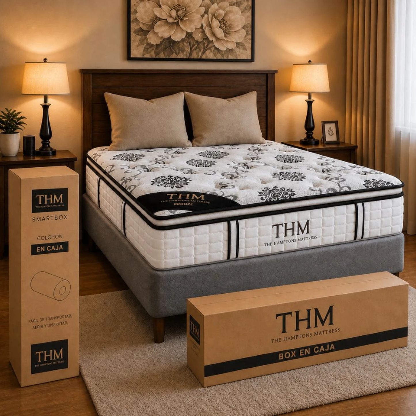 Sommier 2 plazas THM Hybrid Bronze - Negro
